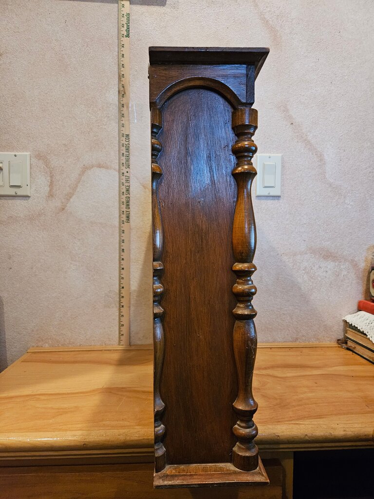 Vintage As Is Tiered Wooden wall mounted Shelf w Scalloped Edge Design collection display, TOP DAMAGE