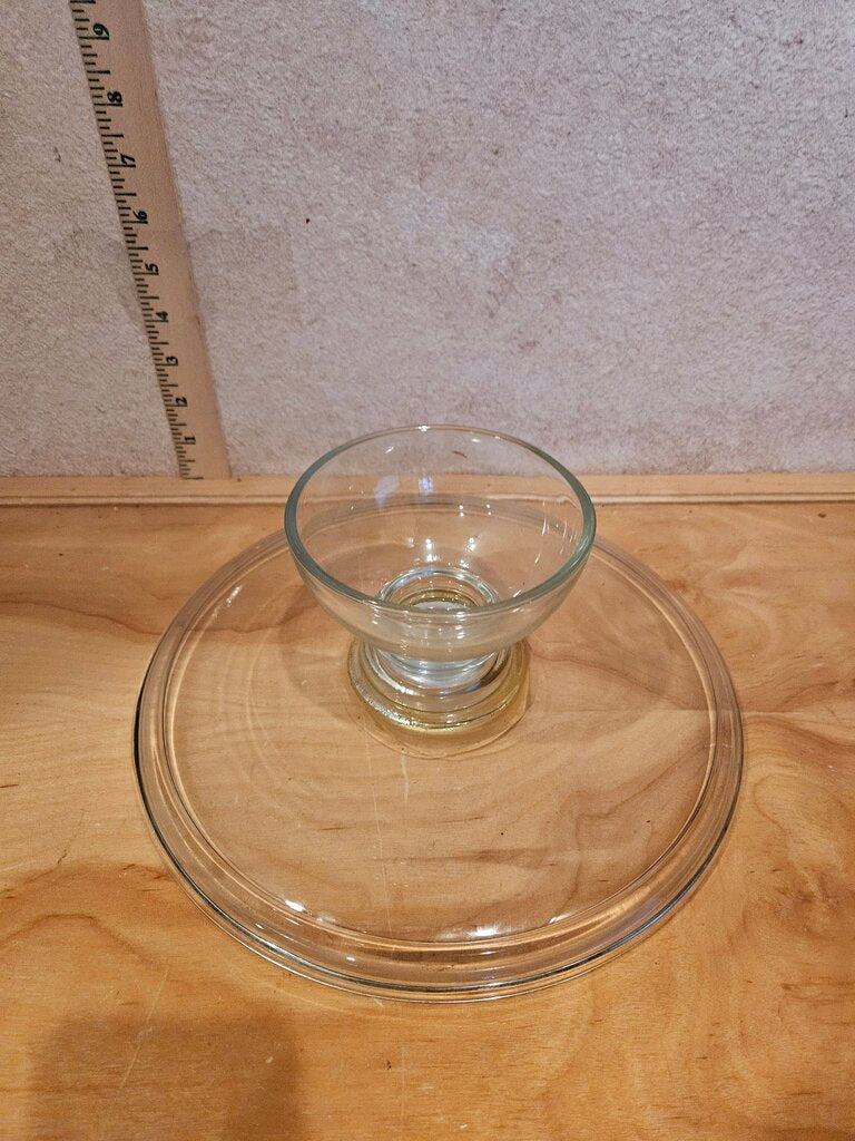 Vintage Clear Pedestal Glass Cake Stan Round riser, cloche, cookie, cake display