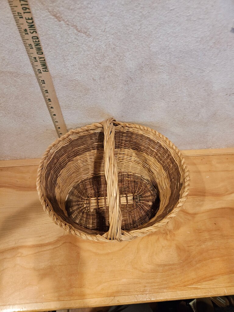 Large French Vintage Wicker Market Shopping Sewing Knitting Storage Basket w handle