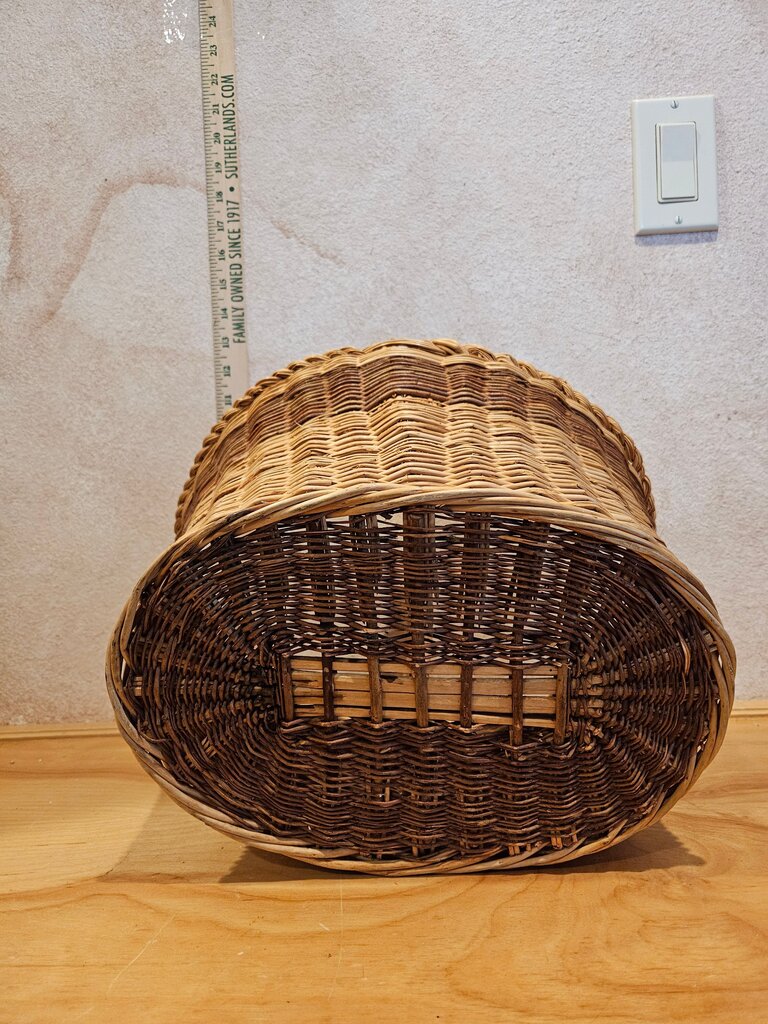 Large French Vintage Wicker Market Shopping Sewing Knitting Storage Basket w handle