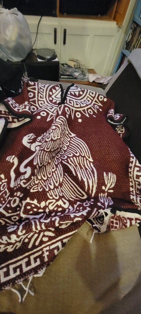 Bohemian Style Poncho with Pattern