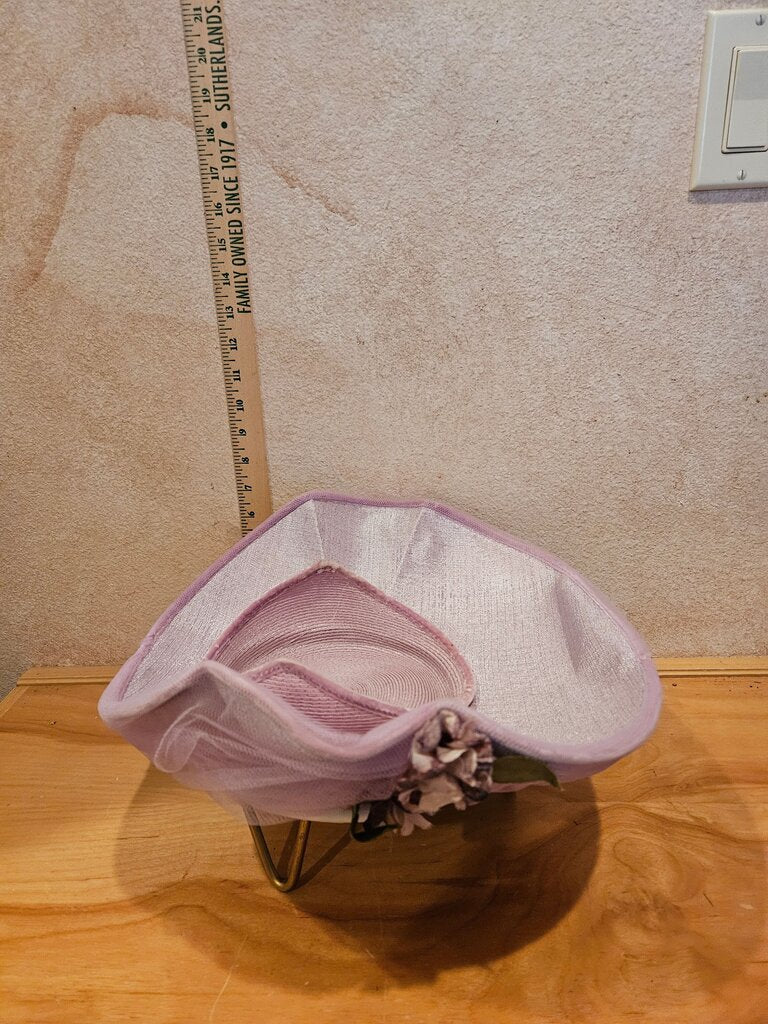 Vintage Purple Floral Accent Hat