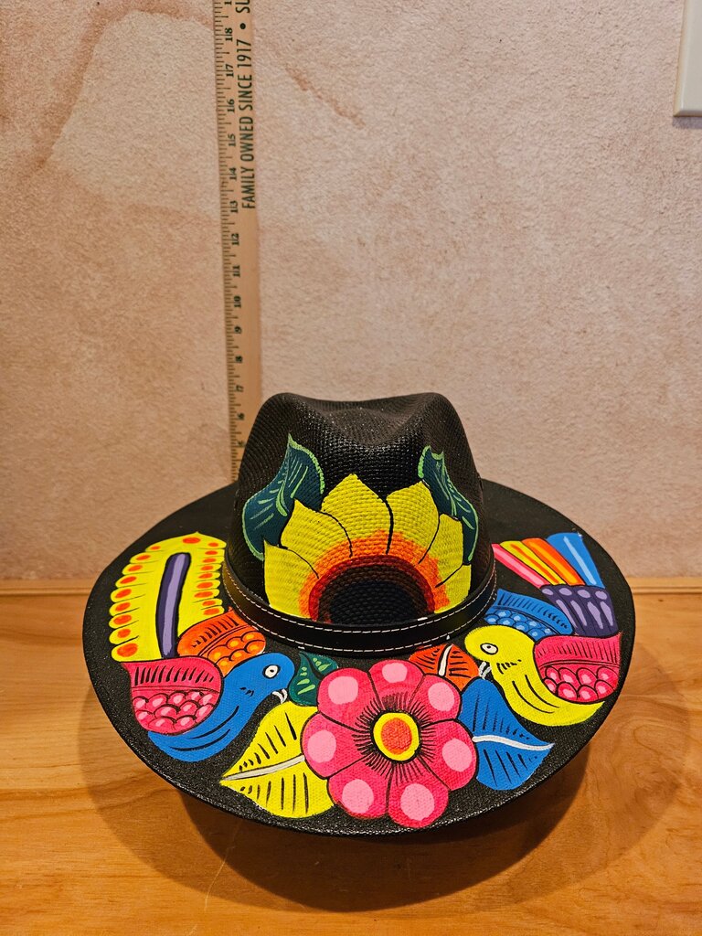 Colorful Black Wide Brim Hat
