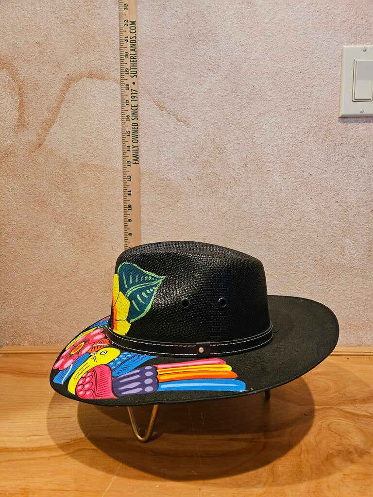 Colorful Black Wide Brim Hat