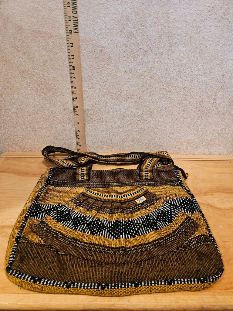 Handcrafted Fabric Tote Bag with Striped Design