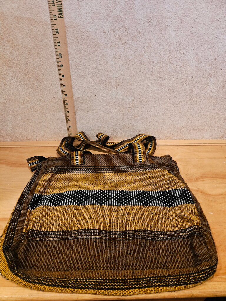 Handcrafted Fabric Tote Bag with Striped Design