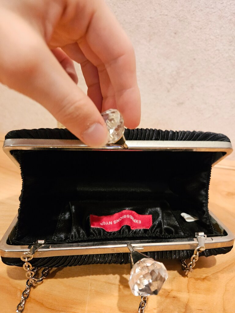 Elegant Black Pleated Evening Clutch