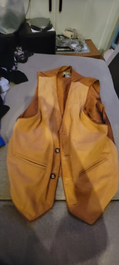 The Territory Ahead Tan Leather Vest