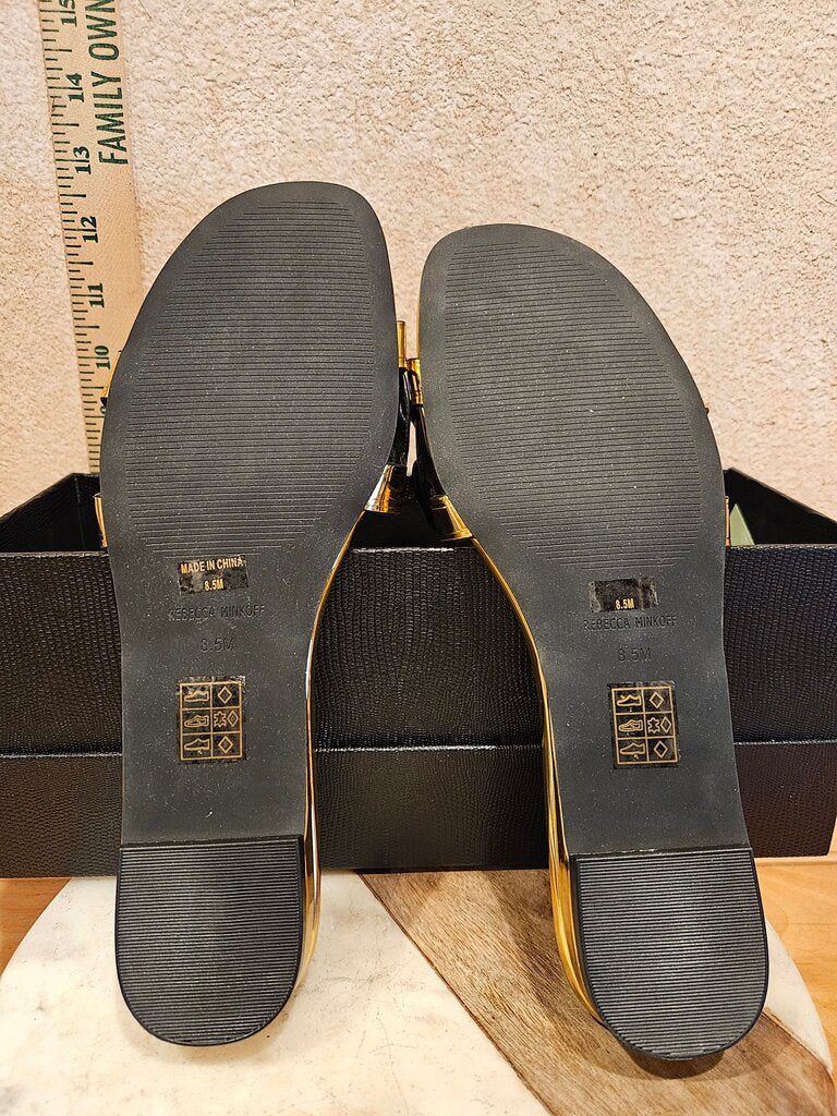Rebecca Minkoff Gold Chain Flat Sandals
