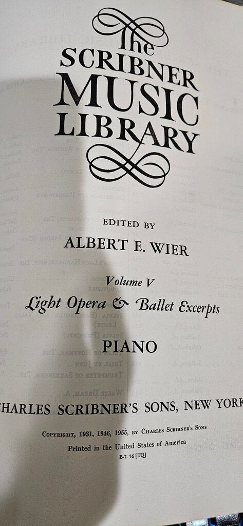 The Scribner Music Library Volume V Light Opera & Ballet Excerpts