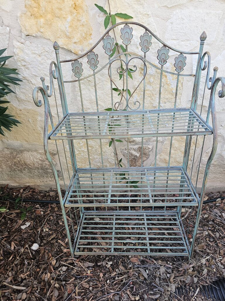 Plant Stands,Retro Wrought Iron Plant Succulent Flower Rack Shelf Garden Folding 3 Tier Decorative Metal Garden Shelves / Plant Stand For Outdoors or Indoors / Plant Shelf