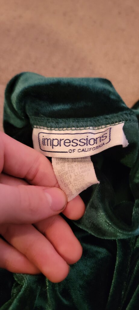 Impressions of California Green Velvet Top