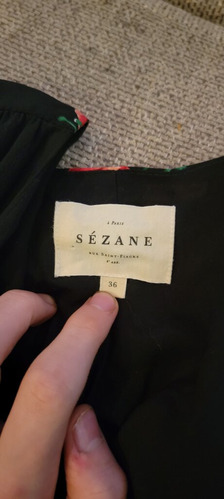Sézane Floral Black Dress