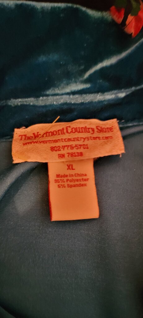 Vermont Country Store Velvet Top