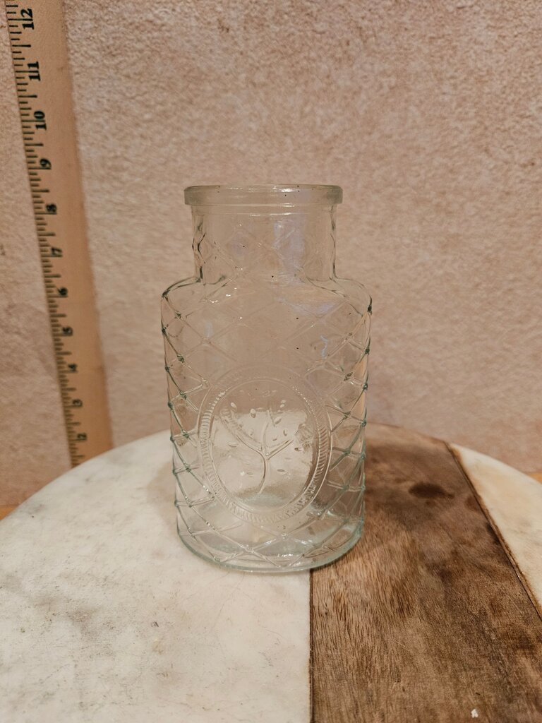 Vintage Creative Co-Op Glass vase in with Metal Frog Lid Large