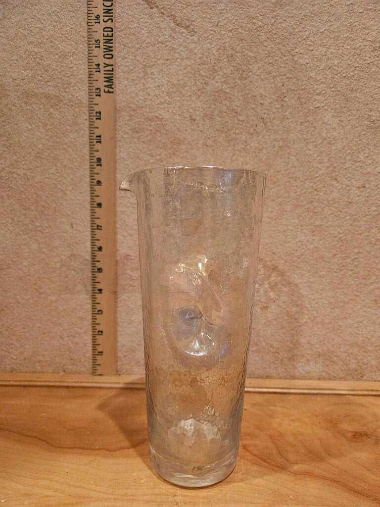 Anthropologie Iridescent Dimpled Glass Pitcher Indent Water Tall