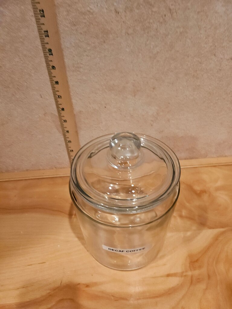 Vintage wide mouth Clear Glass Cookie /Candy/ Nuts Display Jar cloche scene craft