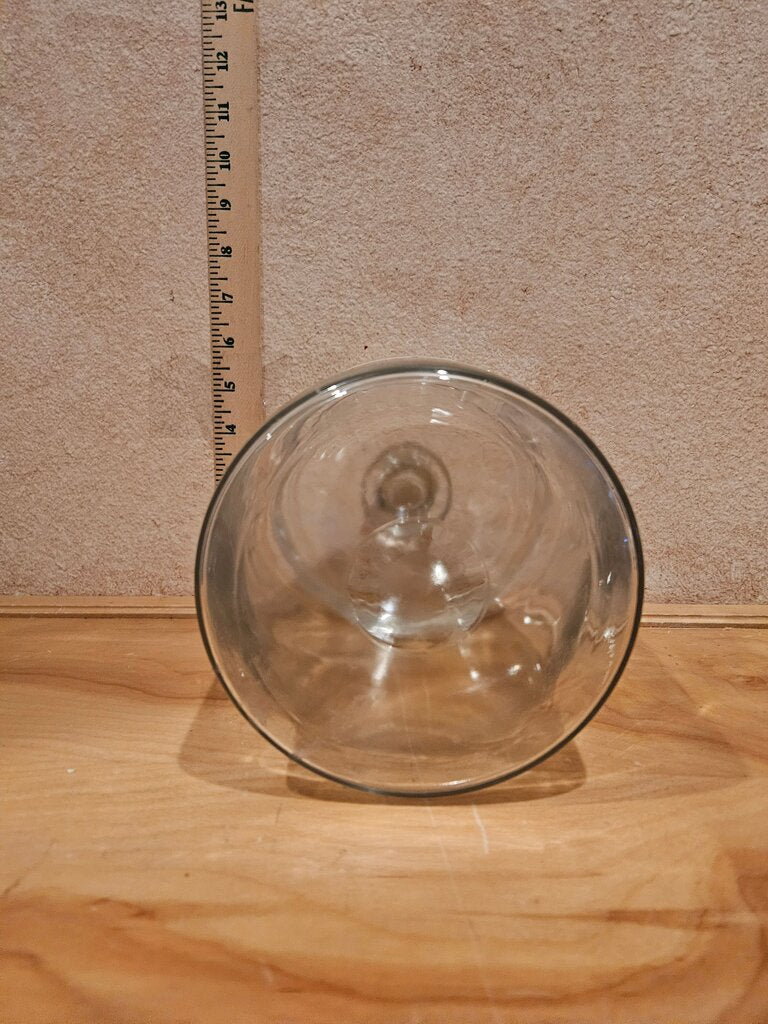 Vintage wide mouth Clear Glass Cookie /Candy/ Nuts Display Jar cloche scene craft
