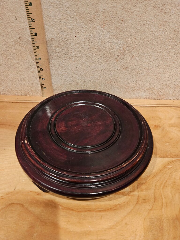 Vintage Beautiful large Chinese vintage carved wood display stand for lamp/vase/bowl cloche riser