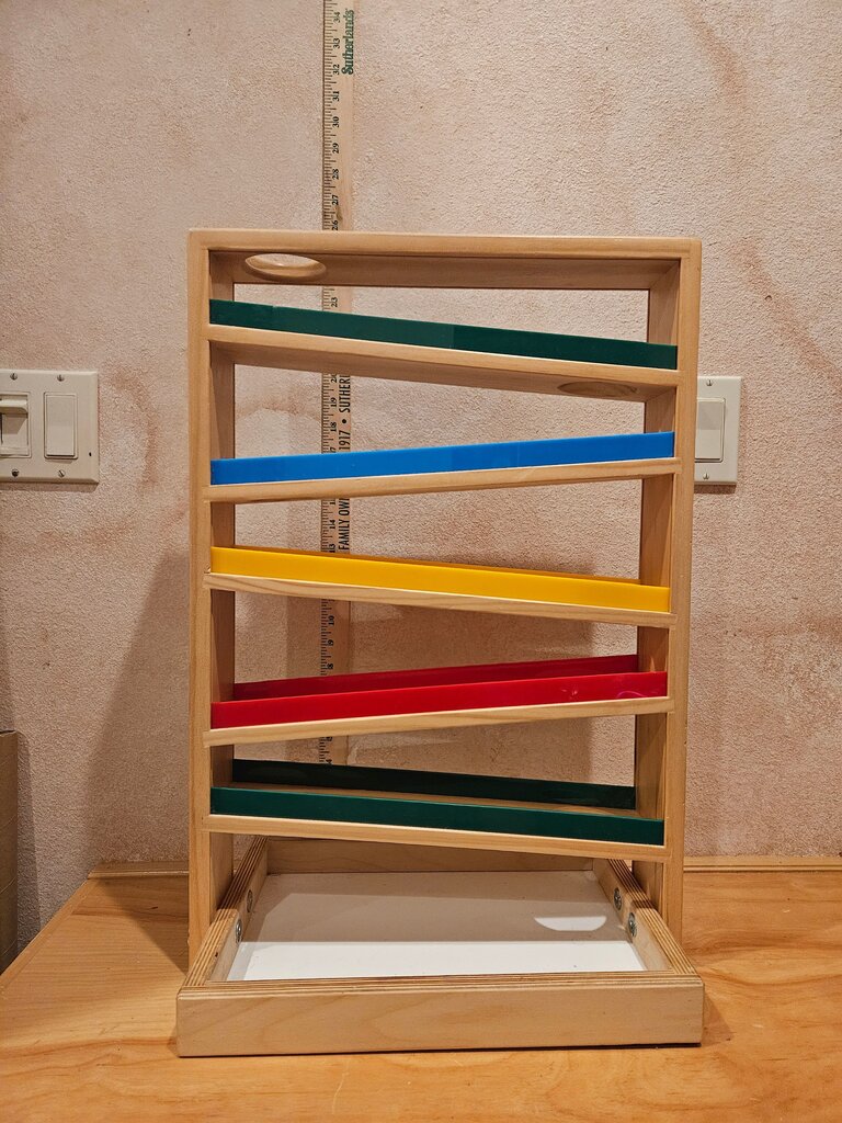 TAG Montessori ball Tracker for Attention & Motion Prediction Wooden Ramp Toy with Colorful Channels