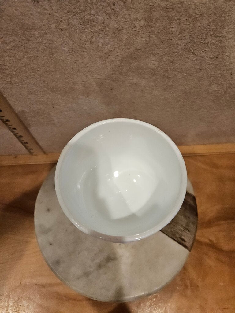 Vintage 1975 F.T.D. Oak Leaf White Milk Glass Pedistal Candy Dish Bowl , trinket container, fall display