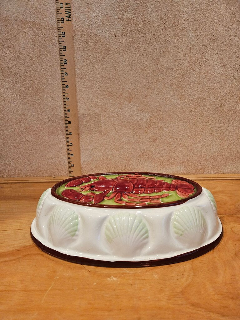 Gailstyn Sutton Ceramic Kitchen Mold By Towle Lobster Shells Motif Coastal Decor Japan