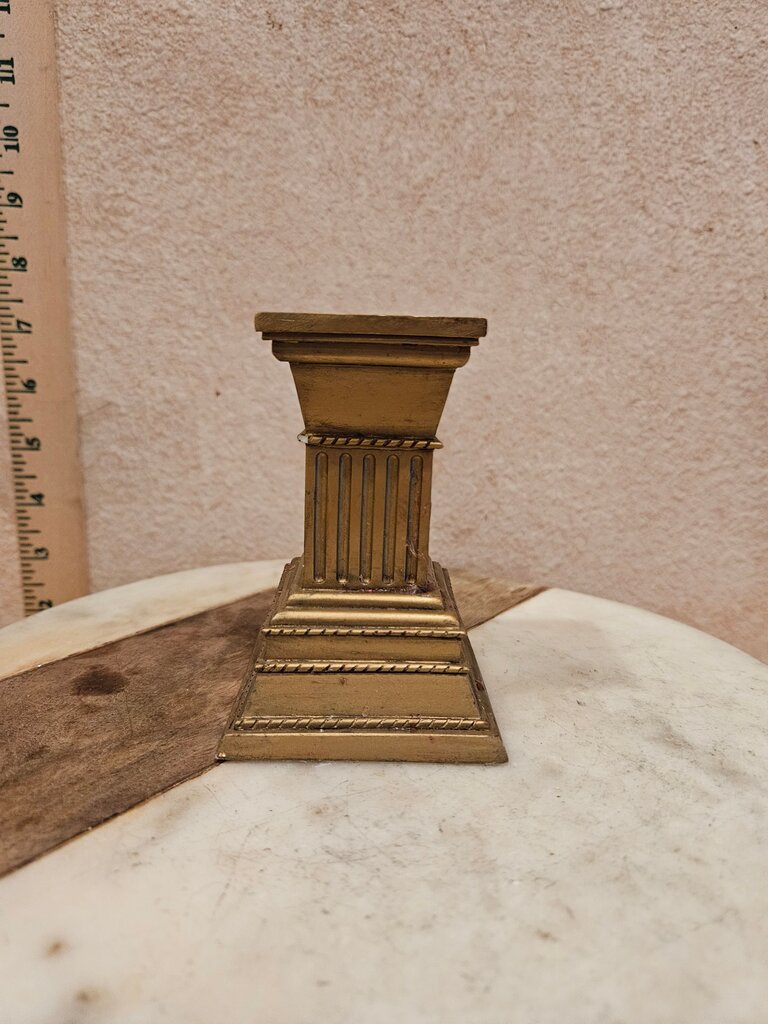 Gold Gilt Roman Pillar Decorative Gold Candle Holder, riser, display stand