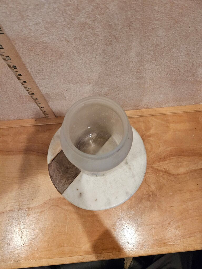 Extra large Frosted Glass Jar w Signed DEC Bluebonnet Design vase, storage, display organizer container candle holder