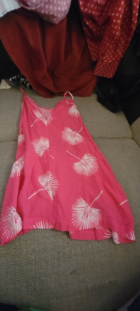Gap Pink Spaghetti Strap Dress with Leaf Print