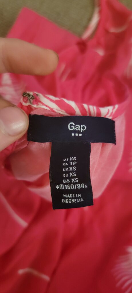 Gap Pink Spaghetti Strap Dress with Leaf Print