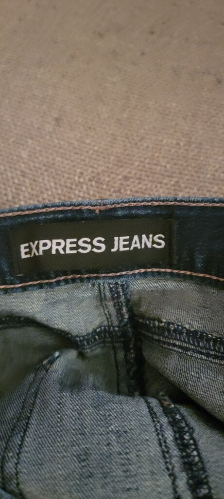 Express Jeans Distressed Denim Skirt