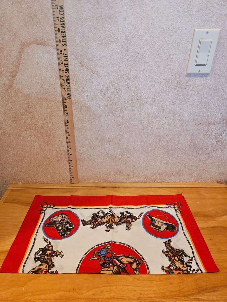 VINTAGE New Western Cowboy USA COTTON BLEND SCARF BANDANNA HANDKERCHIEF RODEO HORSE Cowgirl