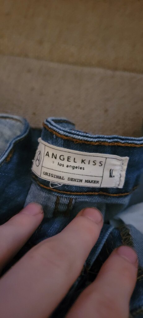 Angel Kiss Denim Skirt with Floral Embroidery