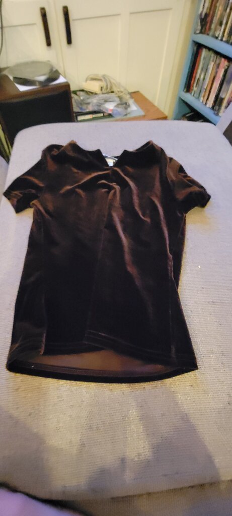 LA BELLE Velvet Short Sleeve Top