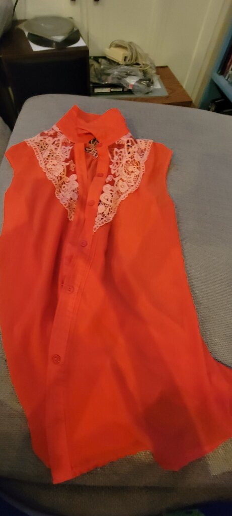 Urban Day Women's Red Blouse with Lace Detailing