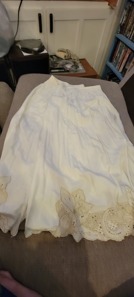 Vintage Cream Rayon Skirt