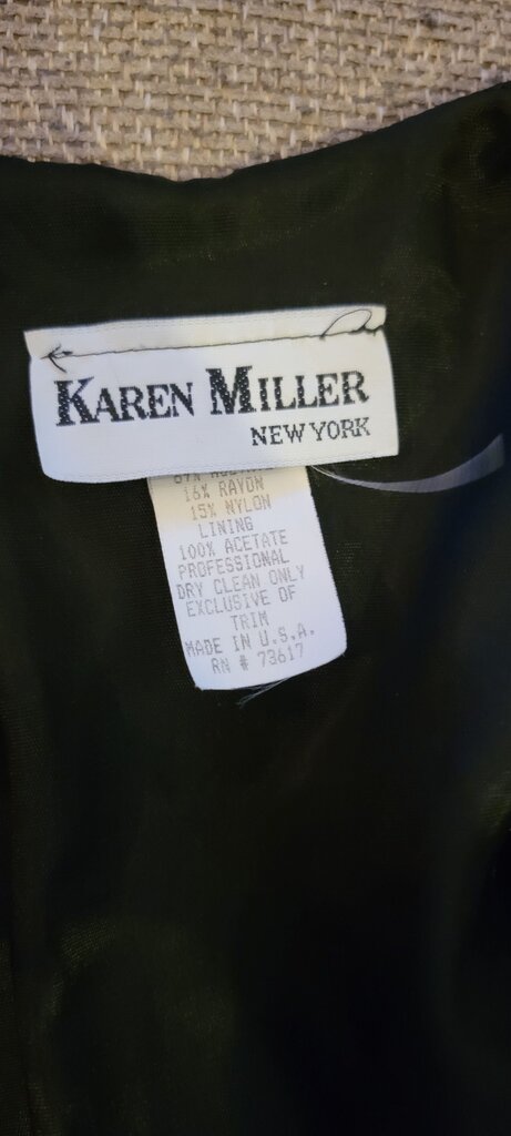 Karen Miller Vintage Black and Gold Velvet Jacket