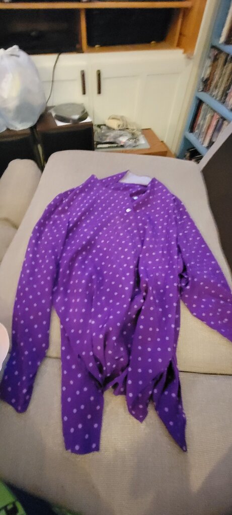 Naimon Marcus Purple Polka Dot Blouse