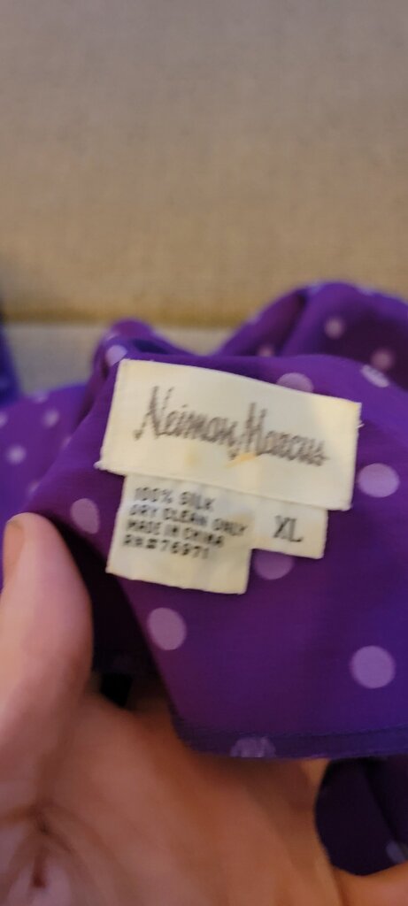 Naimon Marcus Purple Polka Dot Blouse