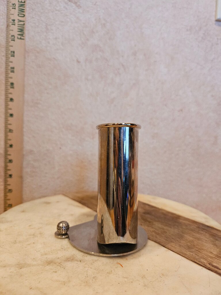 Vintage Golf Themed Silver Plated Pencil Holder desk organizer Cup & Business Card Display