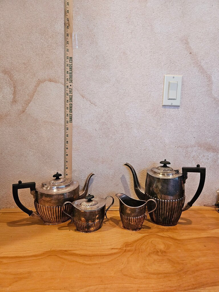 Vintage Sheffield Silver Teapot Set