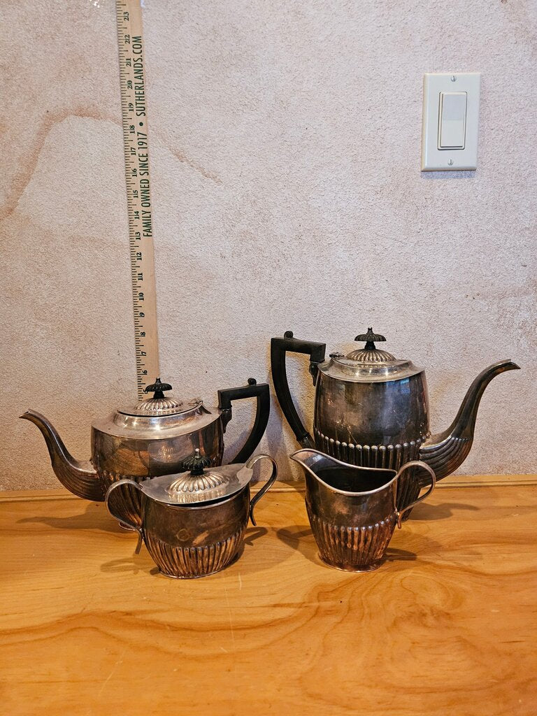 Vintage Sheffield Silver Teapot Set