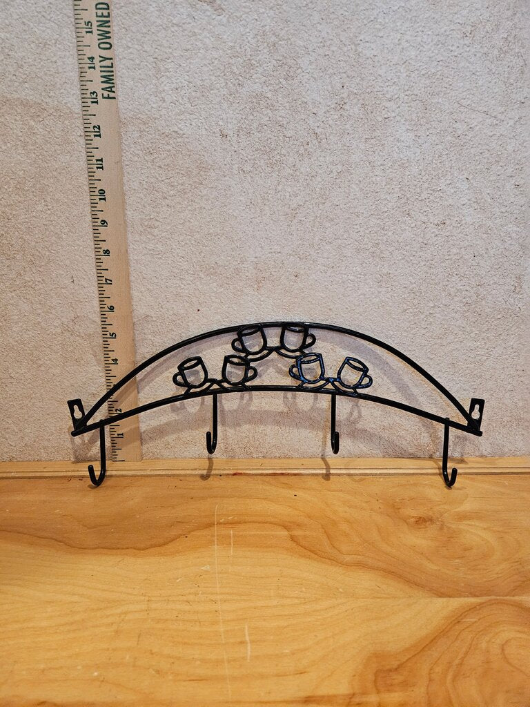 Wall or door Mounted Coffee Cup Holder Rack cabinet organizer cafe bar breakfast nook