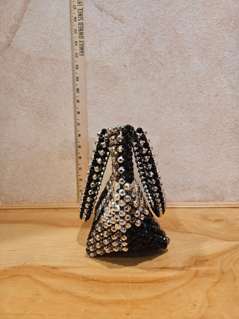 Beaded Black and Silver Mini Handbag
