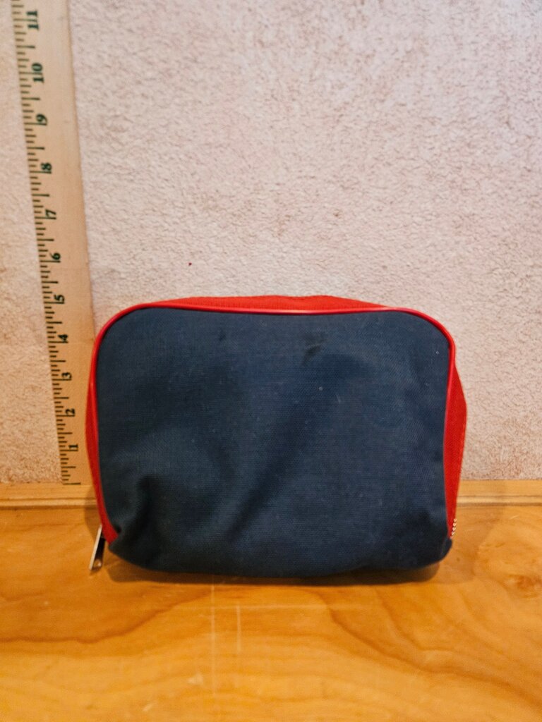 Red and Navy Zippered Pouch