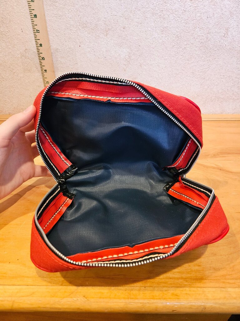 Red and Navy Zippered Pouch