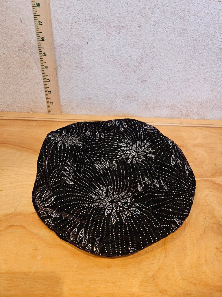 Black and Purple Sequined Hat