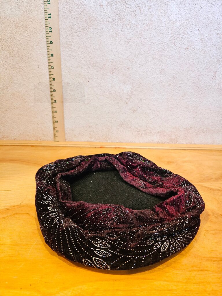 Black and Purple Sequined Hat