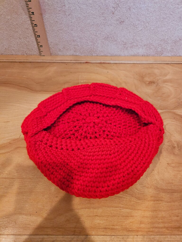 Red Knit Beret Hat