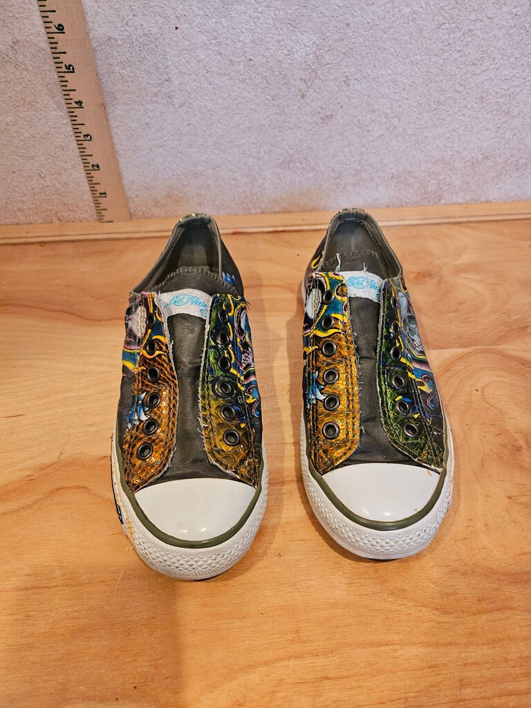 Don Ed Hardy Designed Colorful Slip-On Sneakers